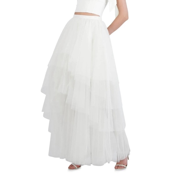 BCBGMAXAZRIA Tiered Ruffle A-Line Maxi Skirt - Picture 1 of 5